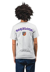 Revind.442 Barcelona Football Stamp Men's 100% Cotton Round Neck T-Shirt