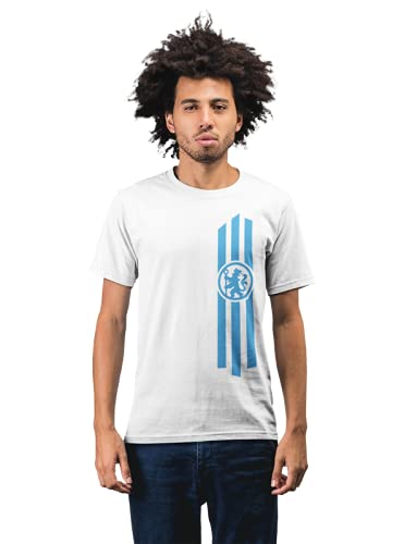Chelsea Football Club Stripes Men's 100% Cotton Round Neck T-Shirt