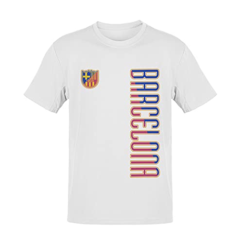 Football Club Barcelona Split Symbol Men's 100% Cotton Round Neck T-Shirt