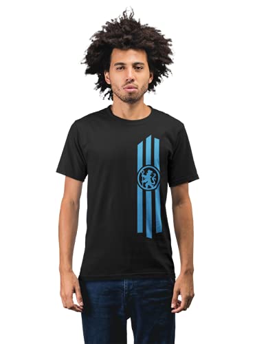 Chelsea Football Club Stripes Men's 100% Cotton Round Neck T-Shirt