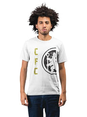 Chelsea Football Club CFC Half Logo Men's 100% Cotton Round Neck T-Shirt