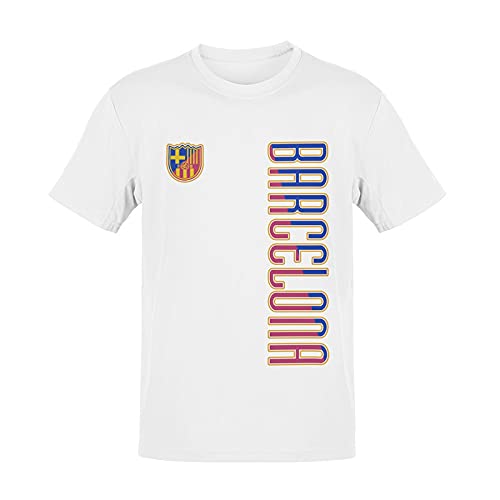 Football Club Barcelona Split Symbol Men's 100% Cotton Round Neck T-Shirt