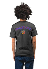 Revind.442 Barcelona Football Stamp Men's 100% Cotton Round Neck T-Shirt