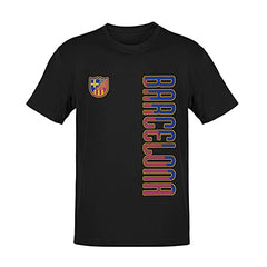 Football Club Barcelona Split Symbol Men's 100% Cotton Round Neck T-Shirt