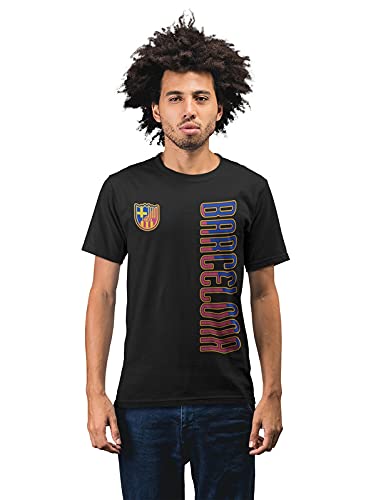 Football Club Barcelona Split Symbol Men's 100% Cotton Round Neck T-Shirt