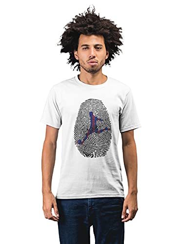 Revind.442 Barcelona Football Stamp Men's 100% Cotton Round Neck T-Shirt