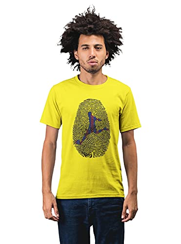 Revind.442 Barcelona Football Stamp Men's 100% Cotton Round Neck T-Shirt