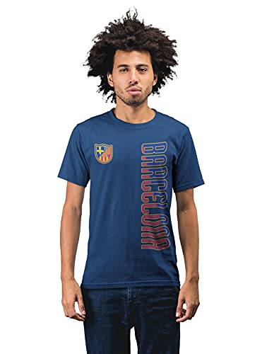 Football Club Barcelona Split Symbol Men's 100% Cotton Round Neck T-Shirt
