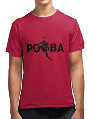 Paul Pogba Jump Men's 100% Cotton Round Neck T-Shirt