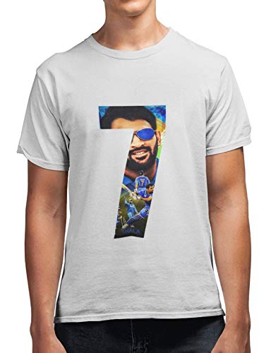 M S Dhoni Seven Men's 100% Cotton Round Neck T-Shirt