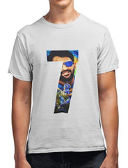 M S Dhoni Seven Men's 100% Cotton Round Neck T-Shirt