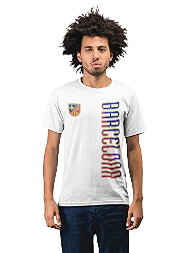 Football Club Barcelona Split Symbol Men's 100% Cotton Round Neck T-Shirt
