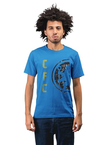 Chelsea Football Club CFC Half Logo Men's 100% Cotton Round Neck T-Shirt