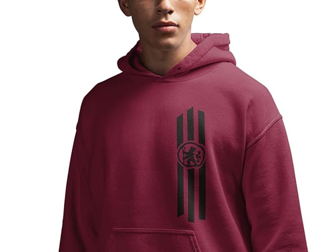 Chelsea Football Club 3 Stripes Men's 100% Cotton Hoodie Grey