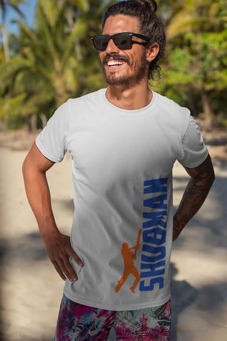 Smoothman for Team India Cricket Name and Number Pure Cotton Men's Graphic Printed Round Neck T-Shirt