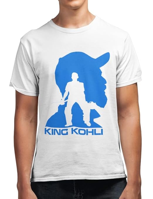 King of Team India Cricket Century Celebration Pure Cotton Men's Graphic Printed Round Neck T-Shirt